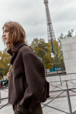 SOFT JACKET WITH LEATHER EFFECT TRIMS - Zara фото 6