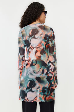 Cok Renkli Bask?l? Uzun Tul Esnek Orme Orme Bluz TWOSS24BZ00051 - Trendyolmilla фото 6