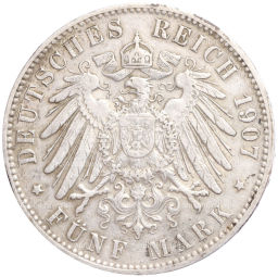 5 марок 1907 года J Гамбург (Германия)