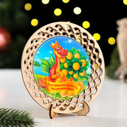 Тарелка сувенирная Пусть плодоносит круглый год Вам денежное дерево!, ламинация, d=130мм