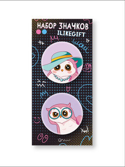 Набор закатных значков 2 шт. iLikeGift "SOVA vibe"