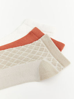 Kendinden Desenli Kad?n Patik ?orap 3l?