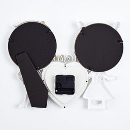 Фоторамка - коллаж на 2 фото d=13.5 см с настольными часами d=13 см, плавный ход, надпись Love, 33?25 см