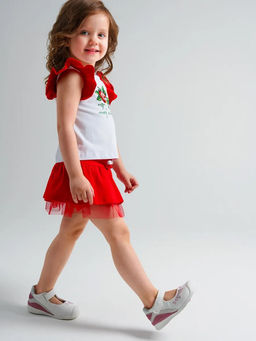 12429017 Комплект детский трикотажный для девочек: фуфайка (футболка), юбка-шорты - Playtoday фото 7