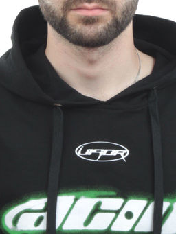 2652 BLACK/GREEN Толстовка мужская (75% хлопок, 20% полиэстер, 5% спандекс) - Фабричный китай фото 3
