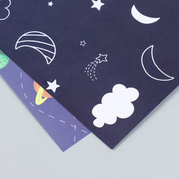 Цена за 5 шт. Двусторонняя бумага для скрапбукинга «Арт Узор. Космическое небо», 180 г/м², 30.5×32 см