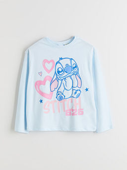 Bisiklet Yaka Stitch Bask?l? K?z ?ocuk Pijama ?st