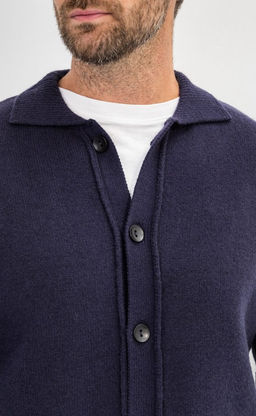 Кардиган мужской однотонный F310-0513 тёмно-синий - Fine joyce фото 3