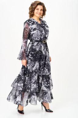 Платье Anastasia Mak 1280 серый+черный мультиколор  фото 10