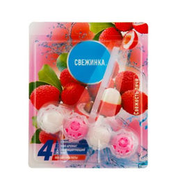 СВЕЖИНКА освежитель-подвеска WC 40гр 4в1 шариковый Свежесть личи
