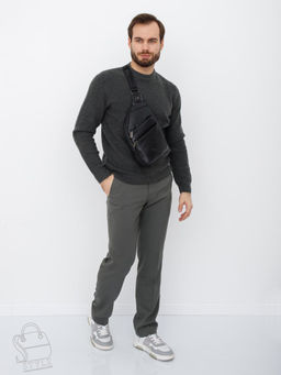 Рюкзак мужской кожаный 1772Z black Zinimsk