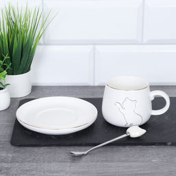 Чайный набор 3 предмета 150 мл, ложка в комплекте / XS8403-2 /уп 72/ - Галеонтрейд фото 3