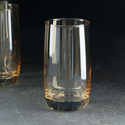 Набор высоких стаканов «Медовый», 330 мл, 6 шт., стекло, медные
