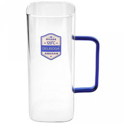 Кружка стеклянная 400мл Байкал тонкостенное, боросиликатное стекло, цветная ручка, 6х6см h14,5см, горло 5,9х5,9см, основание 5,5х5,5см, набор 4 штуки, в подарочной коробке, Делисога (Delisoga) (Китай) - Домашняя мода фото 4