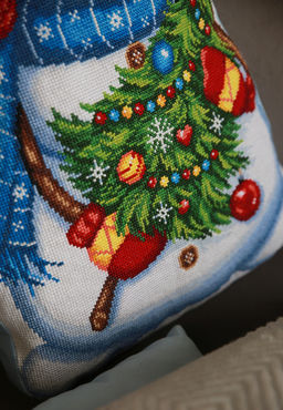 Набор для вышивания PANNA PD-7302 Подушка. Снеговик 34 х 45.5 см