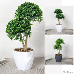 Цветочная композиция Зелень самшит 29 см / 9090-10 /уп 9/72/ - Галеонтрейд фото 8