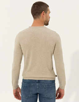 Kum Melanj Slim Fit Bisiklet Yaka Basic Triko Kazak - Pierre cardin фото 5