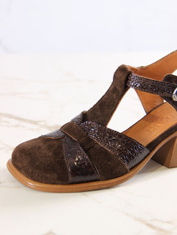 Босоножки 5038.23663bе.Коричневая замша+коричевый наплак