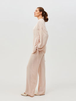 Костюм женский (туника, брюки) MINAKU: Casual Collection, размер 52, бежевый