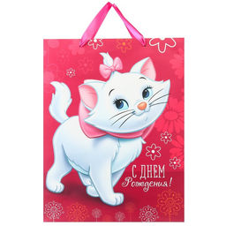 Пакет ламинированный вертикальный, 31 х 40 х 11 см С Днем рождения, чудесная девочка!, Коты аристократы - Disney фото 3