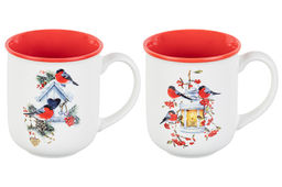Набор 2 кружек 400 мл 12*9*10 см Снегири NEW BONE CHINA