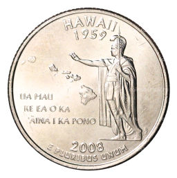 25 центов (1/4 доллара) 2008 года D США Штаты и территории  Гавайи
