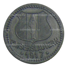 Монета 10 пфеннигов 1917 года Германия Нотгельд Кайзерлаутерн