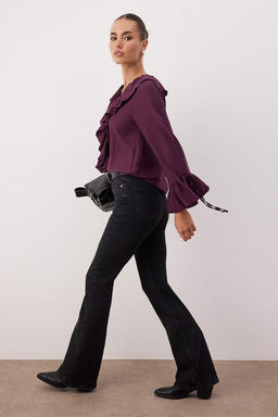 TRENDYOLMILLA Ac?k Mavi Normal Bel Flare Jeans TWOAW25JE00096  фото 10