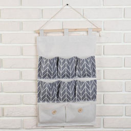 Органайзер подвесной с карманами Доляна «Зигзаг», 8 отделений, 35×53 см, серый