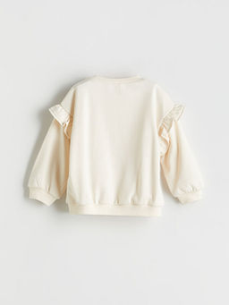 Bisiklet Yaka Barbie Nak??l? K?z ?ocuk Sweatshirt
