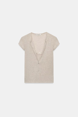 TOP CHAQUETA COMBINADO LAZO / Beige vigor? - Zara фото 2