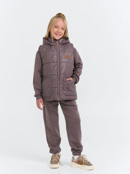 Жилет со съемным капюшоном Темный шоколад 7+ - Bungly фото 12