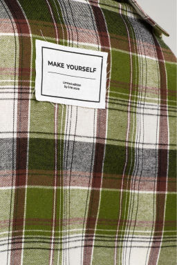 Рубашка в клетку с карманом Oversize Green - Erist store фото 7