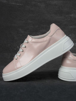 05-PDD215-5 LT. PINK Кроссовки женские (натуральная кожа) - Фабричный китай фото 12