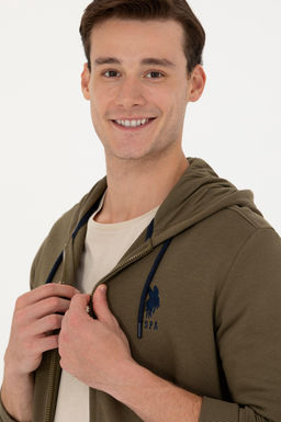 Мужской свитшот цвета хаки Неожиданная скидка в корзине