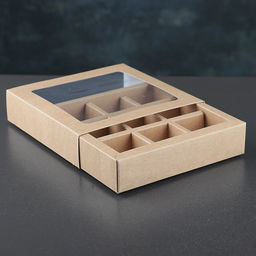 Цена за 5 шт. Упаковка для конфет, крафт, на 9 шт, 13,5 х 13,5 х 3,2 см - Simaland фото 6