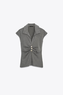 BUTTON PIQU_ TOP - Zara фото 6
