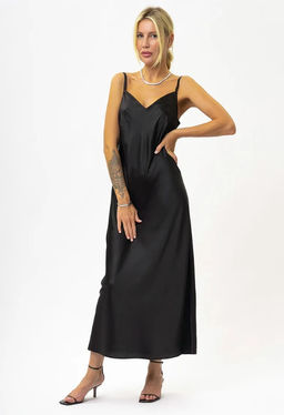 K11009 Платье комбинация макси ЧЕРНЫЙ