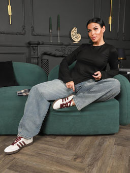 Лонгслив в рубчик мод.2028 - Барболета фото 49