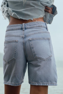 TRF MID-RISE DENIM BERMUDA SHORTS - Zara фото 31