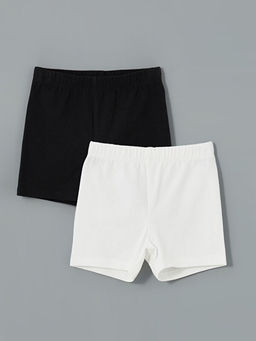 Beli Lastikli Basic K?z ?ocuk K?sa Tayt 2li