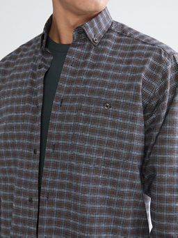 Regular Fit Uzun Kollu Ekose Gabardin Erkek G?mlek