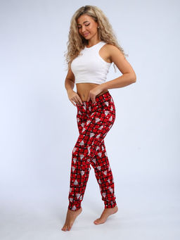Брюки женские, модель 162, трикотаж (42 размер, Ёлочка, красный)