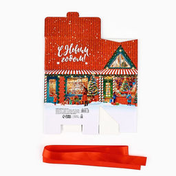 Цена за 2 шт. Коробка подарочная новогодняя складная «С Новым годом!», 15×18×10 см