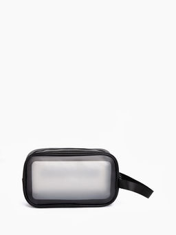 Косметичка на молнии, с ручкой, чёрная