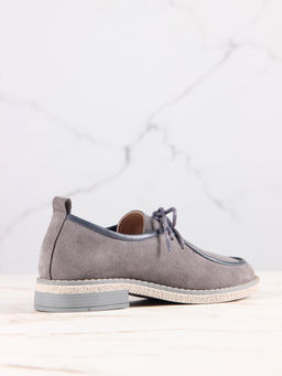 Мокасины 191.rosegr. серый замок замша