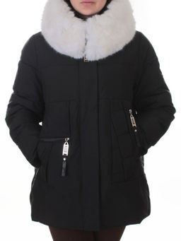 M-M02 BLACK Куртка зимняя женская (200 гр. холлофайбер)