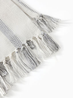 Плед «Этель» Milky stripe, 150×220 см, хлопок 100%, молочный