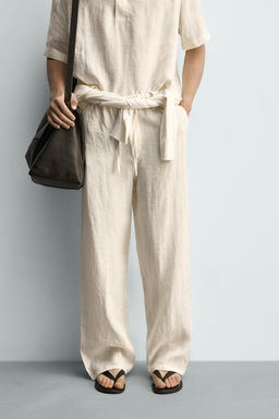 PANTAL?N RELAXED FIT 100% LINO / Crudo