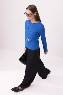 Saks Regular/Normal Kal?p Uzun Kollu Yumusak Orme Bluz TWOSS26BZ00693 - Trendyolmilla фото 2